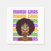 Serviette En Papier MARDI GRAS Afro Queen (Devant)