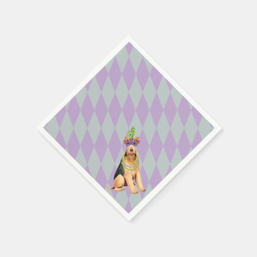 Serviette En Papier Mardi Gras Airedale (Coin)