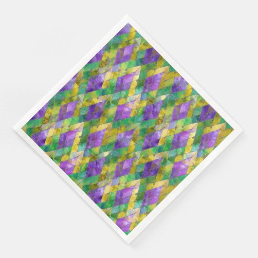 Serviette En Papier Mardi Gras Arlequin en verre tendu Imprimer (Coin)
