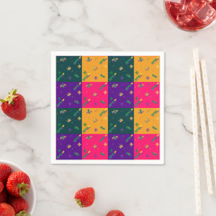 Serviette En Papier Mardi Gras Carnaval Arlequin Fleur de Lis Diamond