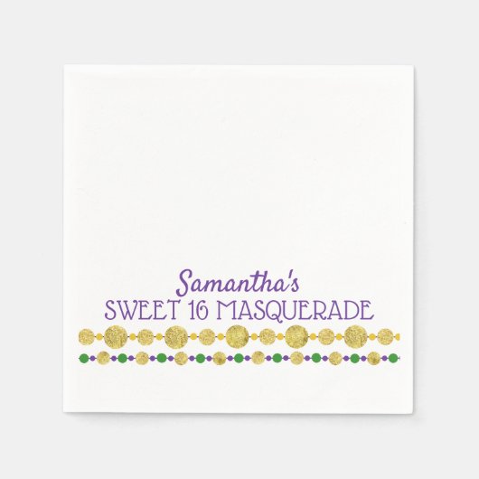 Serviette En Papier Mardi Gras | Carnaval de Masquerade (Devant)