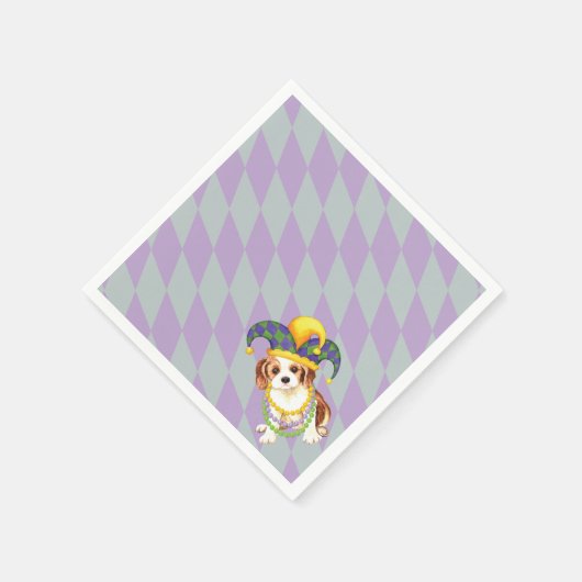 Serviette En Papier Mardi Gras Cavalier King Charles Spaniel (Coin)