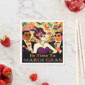 Serviette En Papier Mardi Gras Cocktail Futur Du Milieu Du Siècle (En situation)