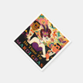 Serviette En Papier Mardi Gras Cocktail Futur Du Milieu Du Siècle (Coin)