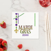 Serviette En Papier Mardi Gras customizable Paper Napkin (En situation)