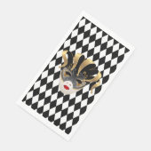 Serviette En Papier Mardi Gras Diamant noir et blanc (Coin)