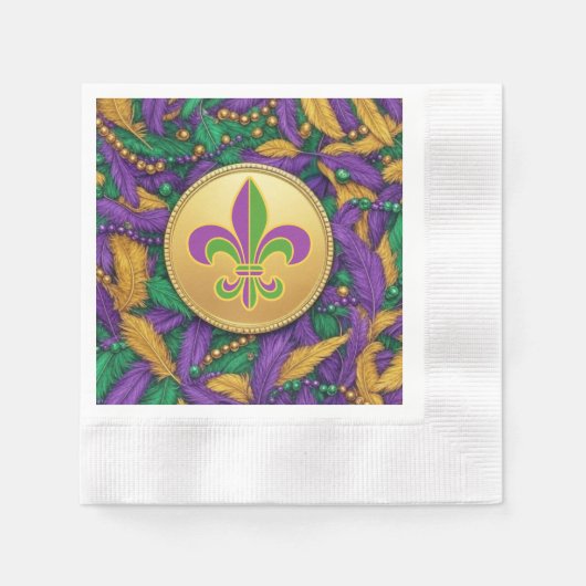 Serviette En Papier Mardi Gras Fleur de lis (Devant)