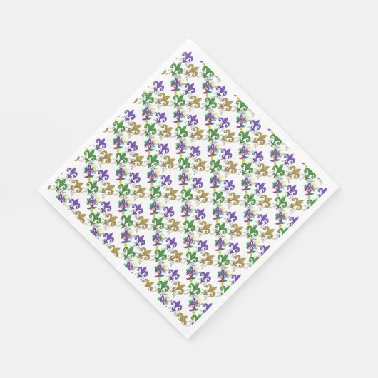 Serviette En Papier Mardi Gras fleur de lis (Coin)
