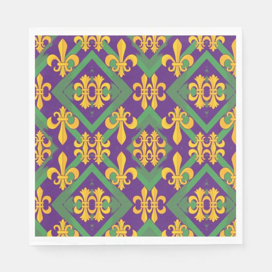 Serviette En Papier Mardi Gras Fleur de lis (Devant)