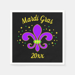 Serviette En Papier Mardi Gras Fleur-de-lis Année Ajouter