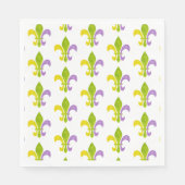Serviette En Papier Mardi Gras Fleur de Lis blanc (Devant)