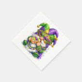 Serviette En Papier Mardi Gras Gnome Eating King Cake (Coin)