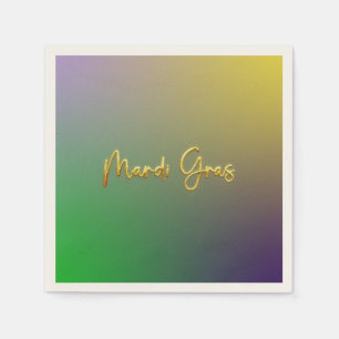 Serviette En Papier Mardi Gras Jaune, Violet, Vert