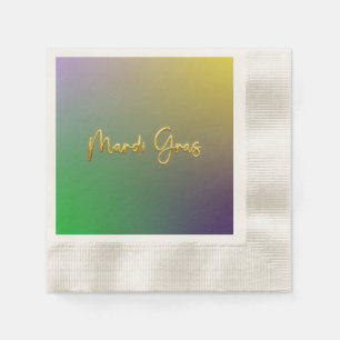 Serviette En Papier Mardi Gras Jaune, Violet, Vert