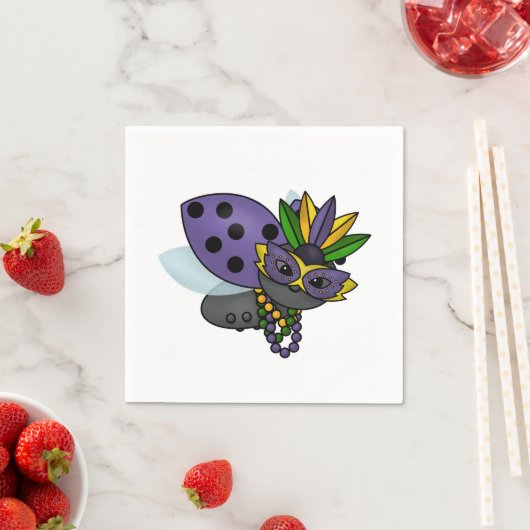 Serviette En Papier Mardi Gras Ladybug (En situation)