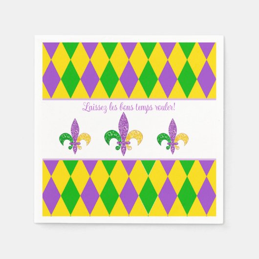 Serviette En Papier Mardi Gras ! Laisser la serviette de la fête Good (Devant)