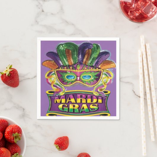 Serviette En Papier Mardi Gras Mardi New Orleans Papier Naples (En situation)
