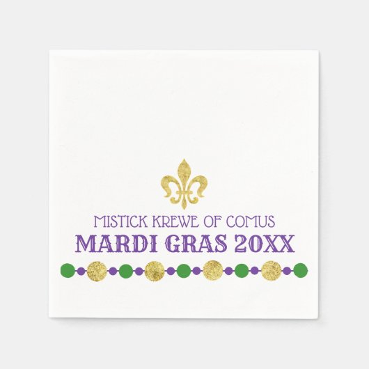 Serviette En Papier Mardi Gras | Mascarade du carnaval (Devant)