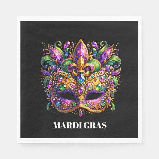 Serviette En Papier Mardi Gras Mask  (Devant)