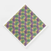 Serviette En Papier Mardi Gras Masks and Beads Doodle Art Style (Coin)