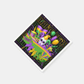 Serviette En Papier MarDI GRAS Masque Coquette Bows (Coin)