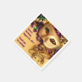 Serviette En Papier Mardi Gras Masques et perles Papier serviettes (Coin)