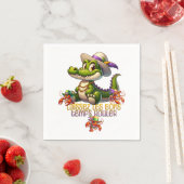 Serviette En Papier Mardi Gras Parti Gator & Crawdads (En situation)