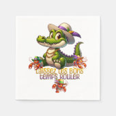 Serviette En Papier Mardi Gras Parti Gator & Crawdads (Devant)