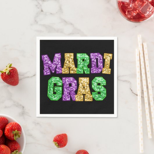 Serviette En Papier Mardi Gras Partp Papier Napkin (En situation)