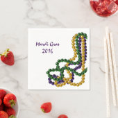 Serviette En Papier Mardi Gras Party Purple Gold et Green (En situation)