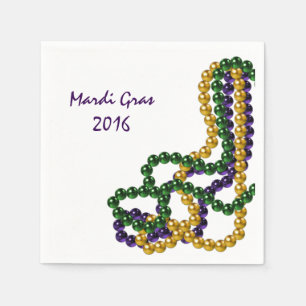Serviette En Papier Mardi Gras Party Purple Gold et Green