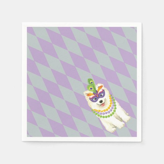 Serviette En Papier Mardi Gras Samoyed (Devant)