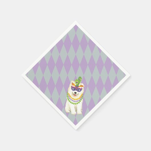 Serviette En Papier Mardi Gras Samoyed (Coin)