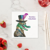 Serviette En Papier Mardi Gras Steampunk Party Animal Alligator (En situation)