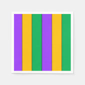 Serviette En Papier Mardi Gras Stripes Motif violet vert jaune (Devant)