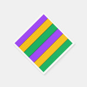 Serviette En Papier Mardi Gras Stripes Motif violet vert jaune (Coin)