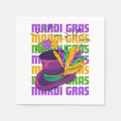Serviette En Papier MARDI GRAS Top Hat Feathers (Devant)