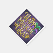 Serviette En Papier Mardi Gras Violet "Joyeux Mardi Gras" (Coin)
