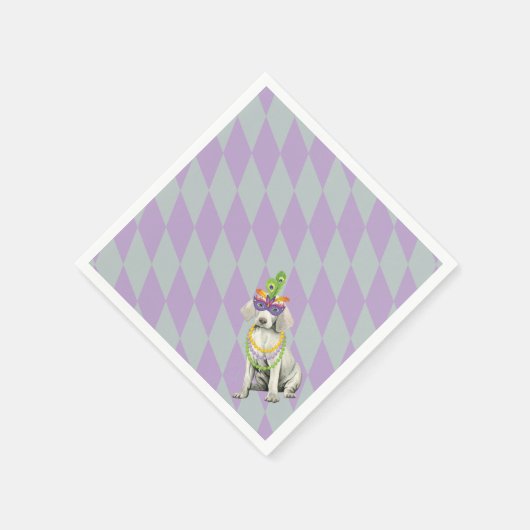 Serviette En Papier Mardi Gras Weimaraner (Coin)