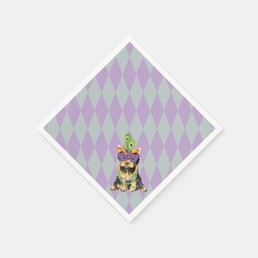 Serviette En Papier Mardi Gras Yorkie (Coin)