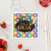 Serviette En Papier Mardi Grass Fleur de Lis (En situation)