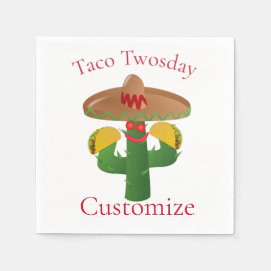 Serviette En Papier Mardi Taco Saguaro Cactus Thunder_Cove (Devant)