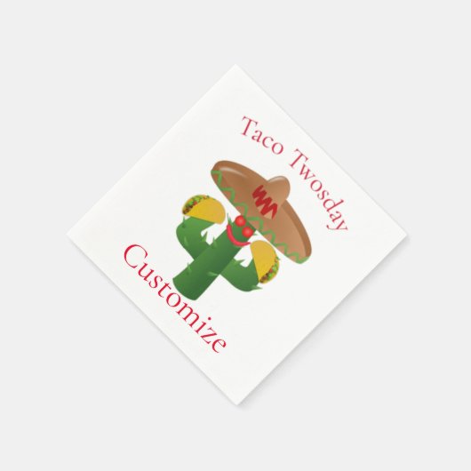 Serviette En Papier Mardi Taco Saguaro Cactus Thunder_Cove (Coin)