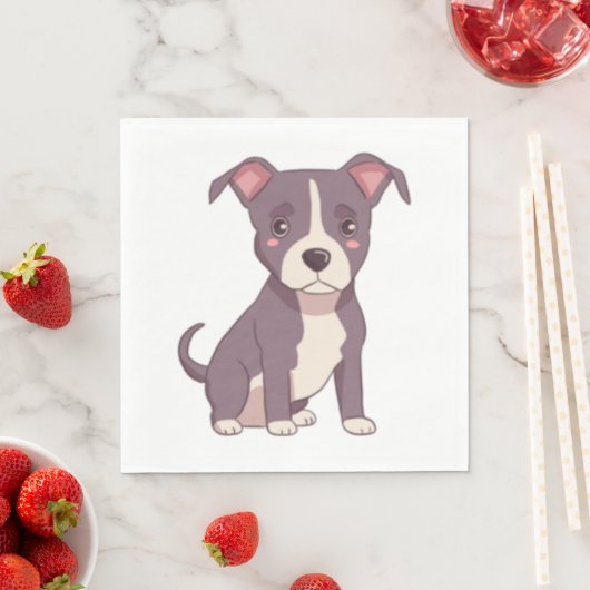 Serviette En Papier Mare american pit bull terrier kawaii illustration (En situation)