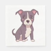 Serviette En Papier Mare american pit bull terrier kawaii illustration (Devant)