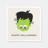 Serviette En Papier Mare Green Frankenstein Monster face Halloween (Devant)