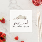Serviette En Papier Mare Just Married Getaway Voiture (En situation)