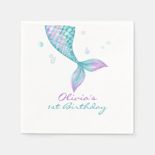 Serviette En Papier Marée de sirènes sous la mer Anniversaire