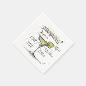 Serviette En Papier Margarita Drink Recette Cocktail Napkin (Coin)