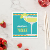 Serviette En Papier Margarita Fête Anniversaire Turquoise Orange (En situation)